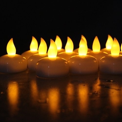 Κίτρινα Flameless οδηγημένα κεριά Tealight, χρησιμοποιημένα μπαταρία οδηγημένα φω'τα τσαγιού